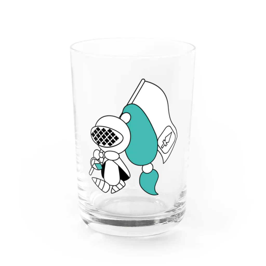 ウサネコのナイツ・フラッグ Water Glass :front