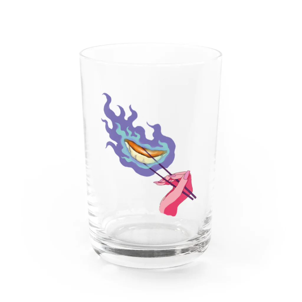 ニューレトロ飯店の炎上する餃子グラス Water Glass :front