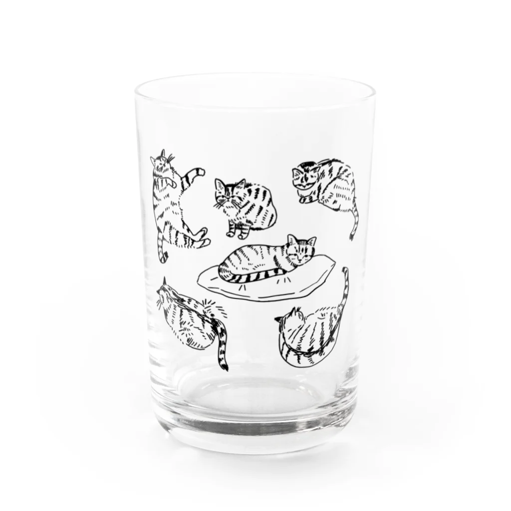 ぼんのぼんのよもぎが6ぴき Water Glass :front