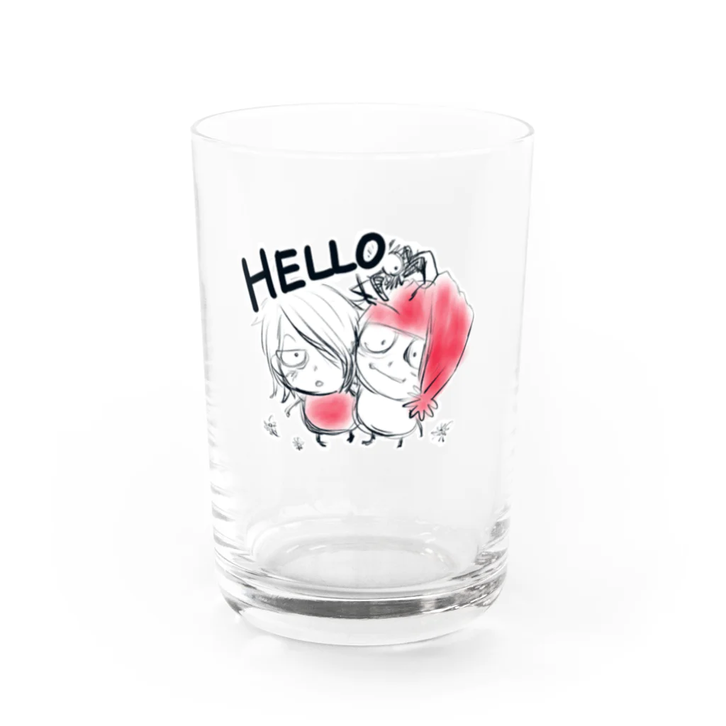 ★💀kick🧟‍♂️★のkick＆kossy Hello Water Glass :front