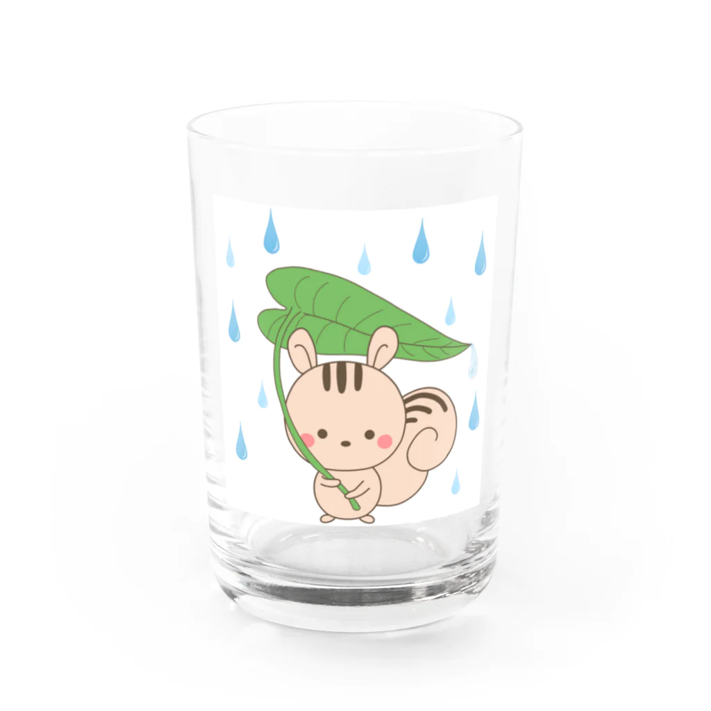 水沢モナのリスと葉っぱの雨傘 Water Glass :front