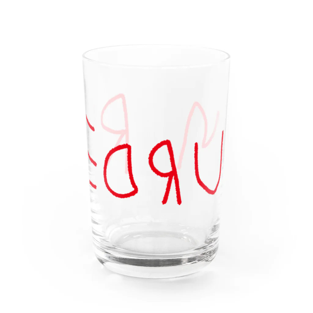 AliviostaのREDRUM レッドラム ロゴ Water Glass :front