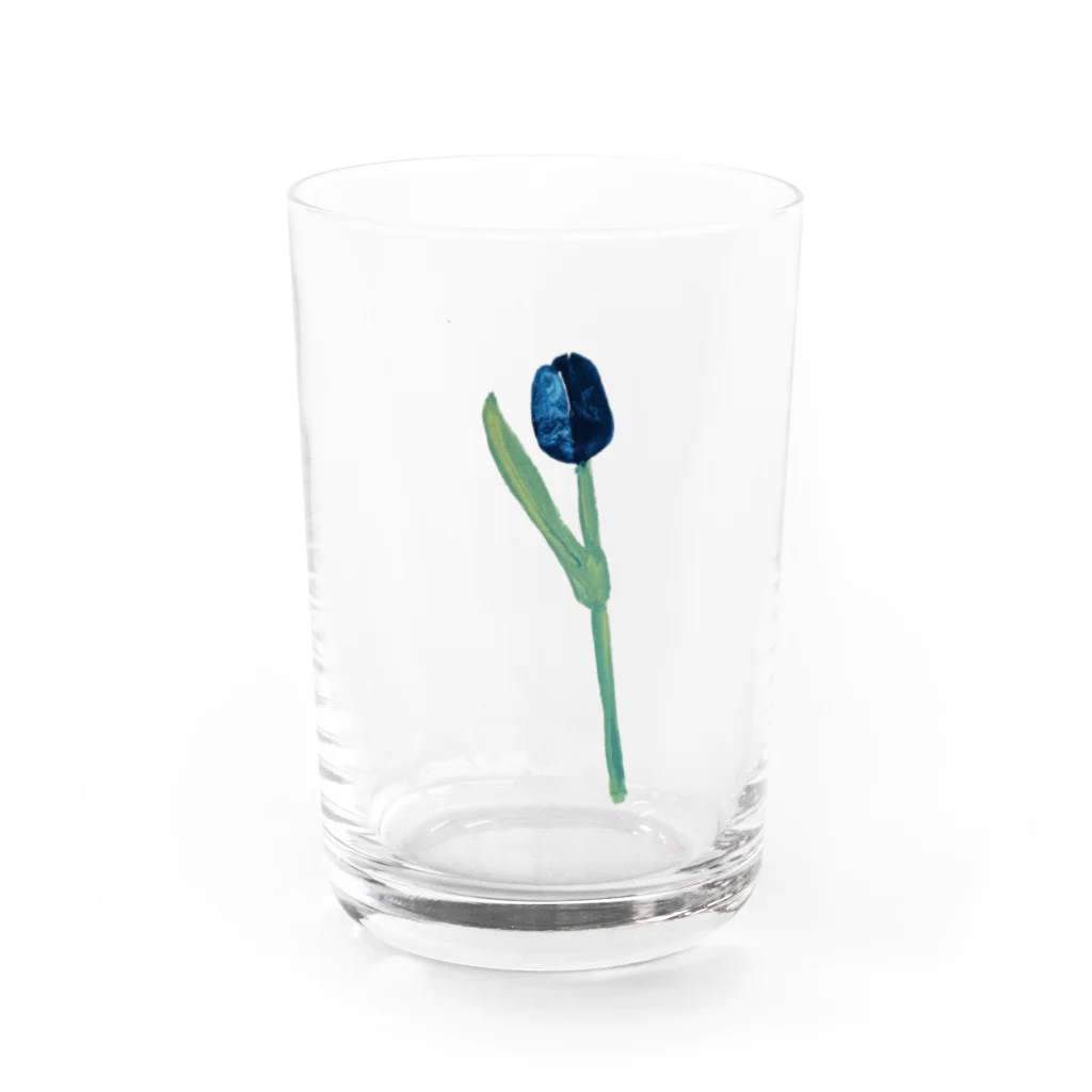 薬師神 トモミのアオイチューリップ Water Glass :front