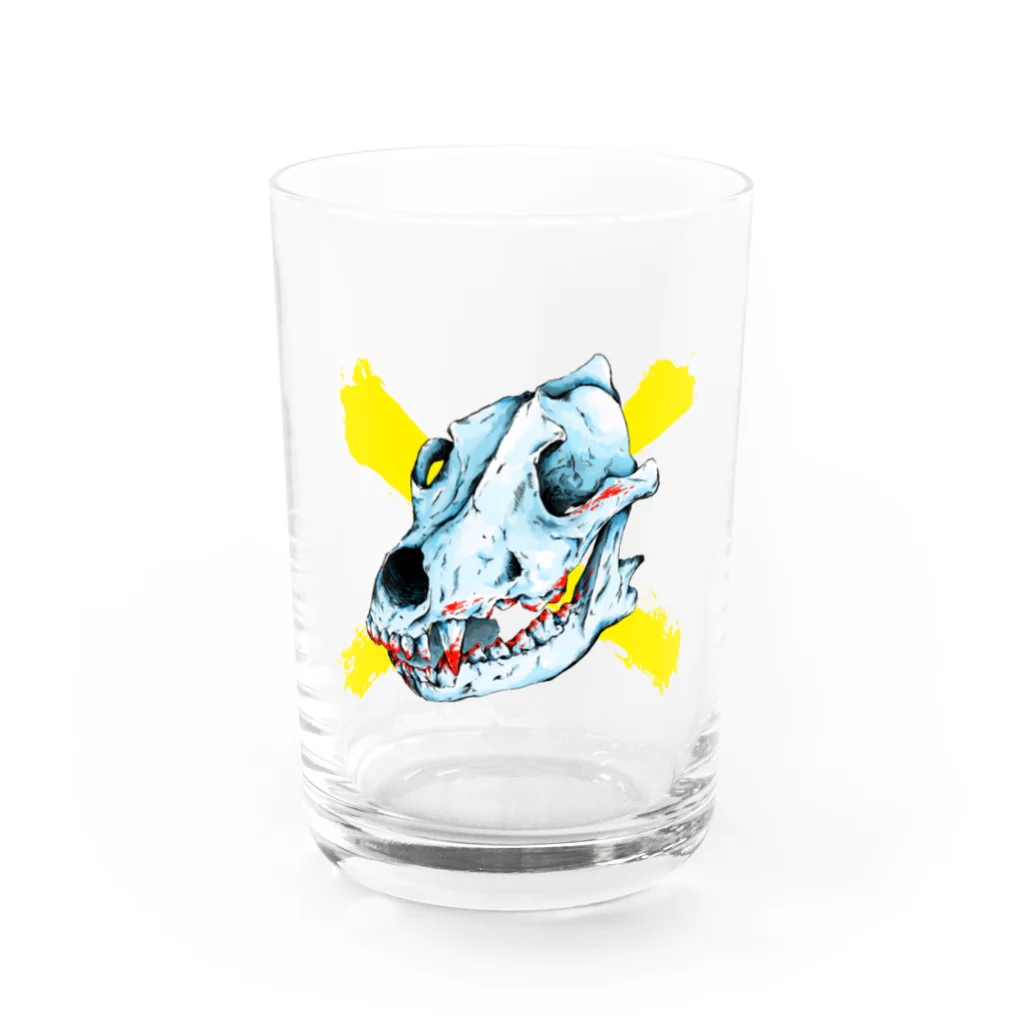 シグのWolf head 3　狼 Water Glass :front