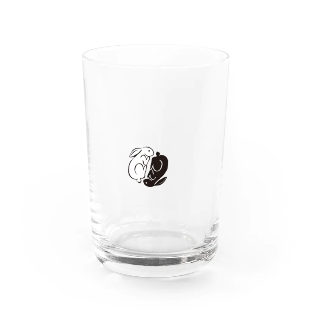 ブラックitemの陰陽兎 Water Glass :front