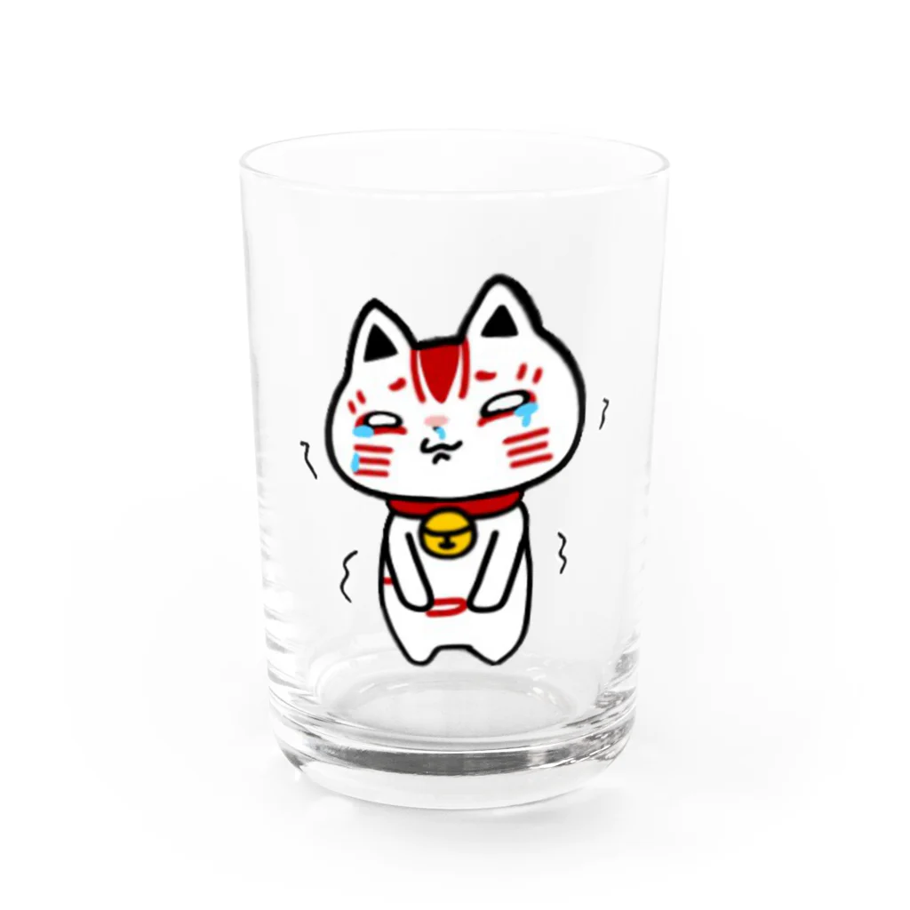 猫面飾屋　SUZURI店のぐすんタマ吉 Water Glass :front