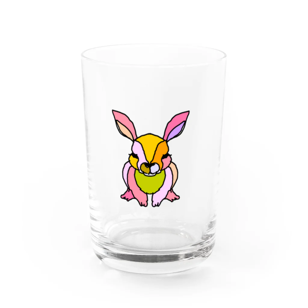 Full of vitality　(フル　オブ　バイタリティ)のpink☆rabbit　(ピンクのうさぎ)　ピンクバージョン　Full of vitality　(フル　オブ　バイタリティ) Water Glass :front