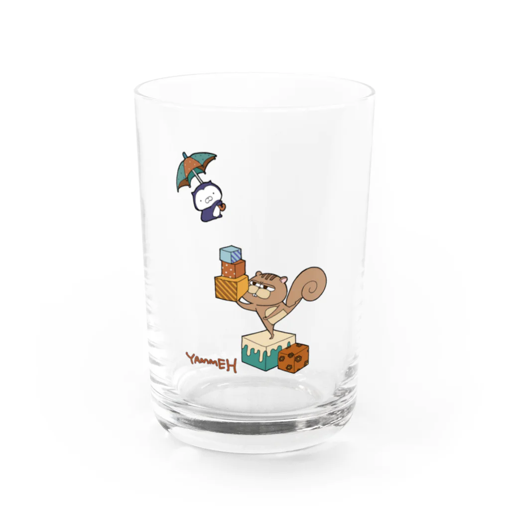 SUZURI×ヤマーフのバランス Water Glass :front