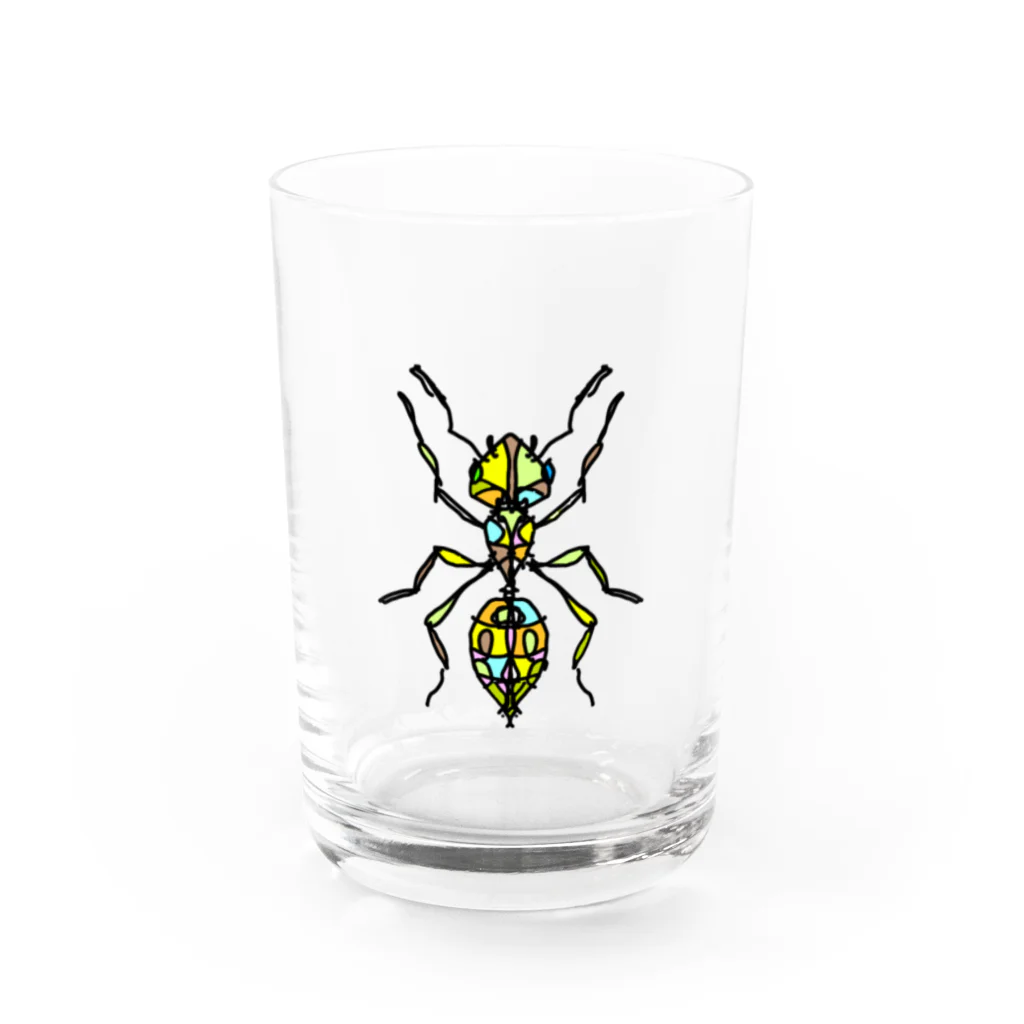 Full of vitality　(フル　オブ　バイタリティ)のant☆(あり)カラーバージョン　Full of vitality　(フル　オブ　バイタリティ) Water Glass :front