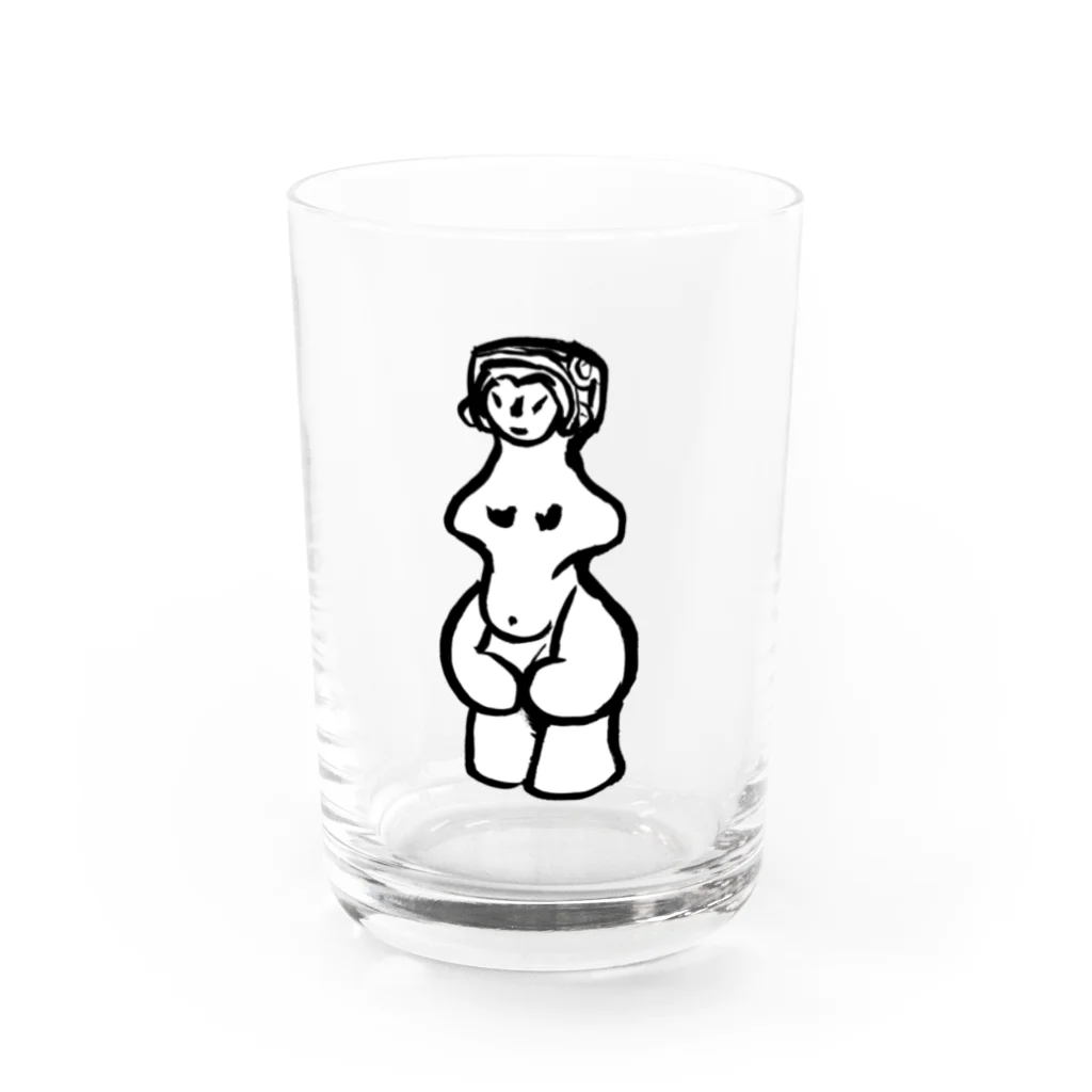 工房ＨＡＮＺＯＵの前面(片面)プリント　縄文のビーナスさん　土偶シリーズ Water Glass :front