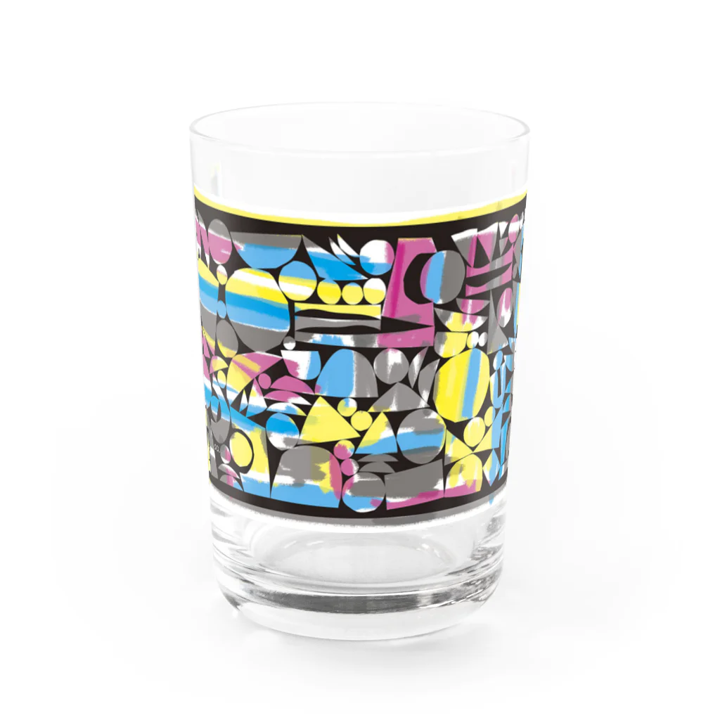 〈ヤマサキサチコ〉ショップの木版画裏彩色風 Water Glass :front