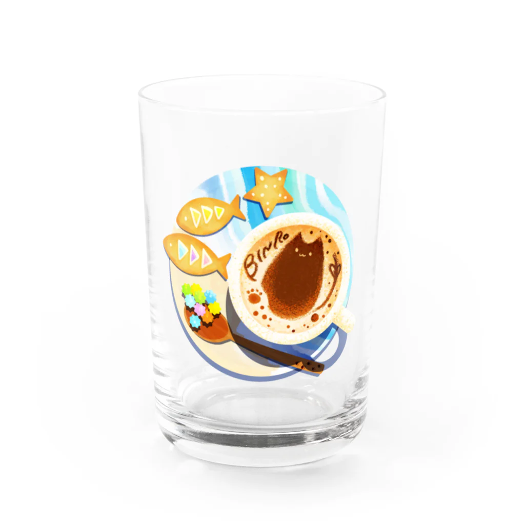 ハルノキ工房のビンロウとカプチーノ(無地) Water Glass :front