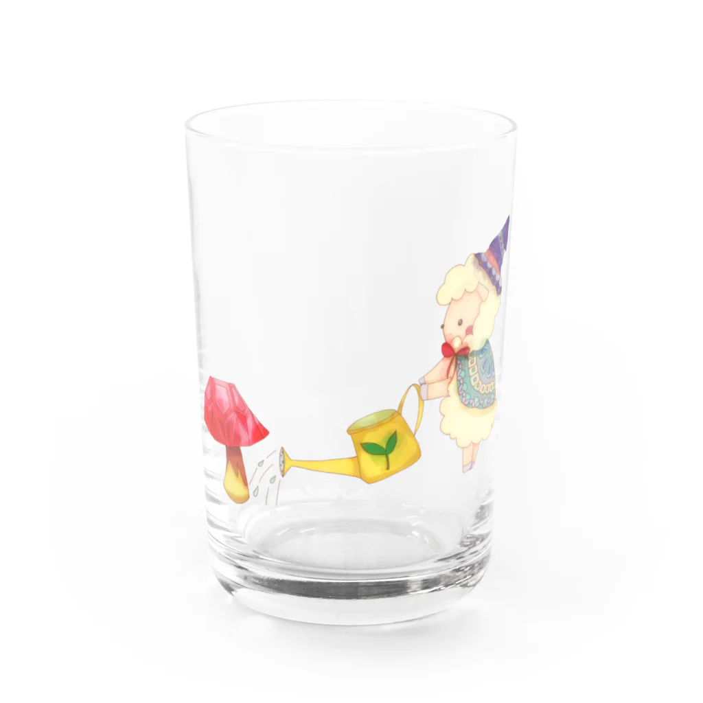 Savon sheep の宝石きのこのお世話 Water Glass :front