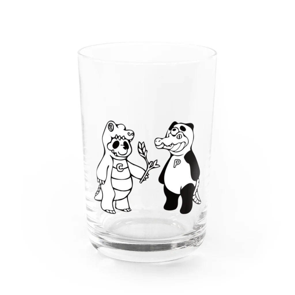 晴天窟のワニパンダ Water Glass :front