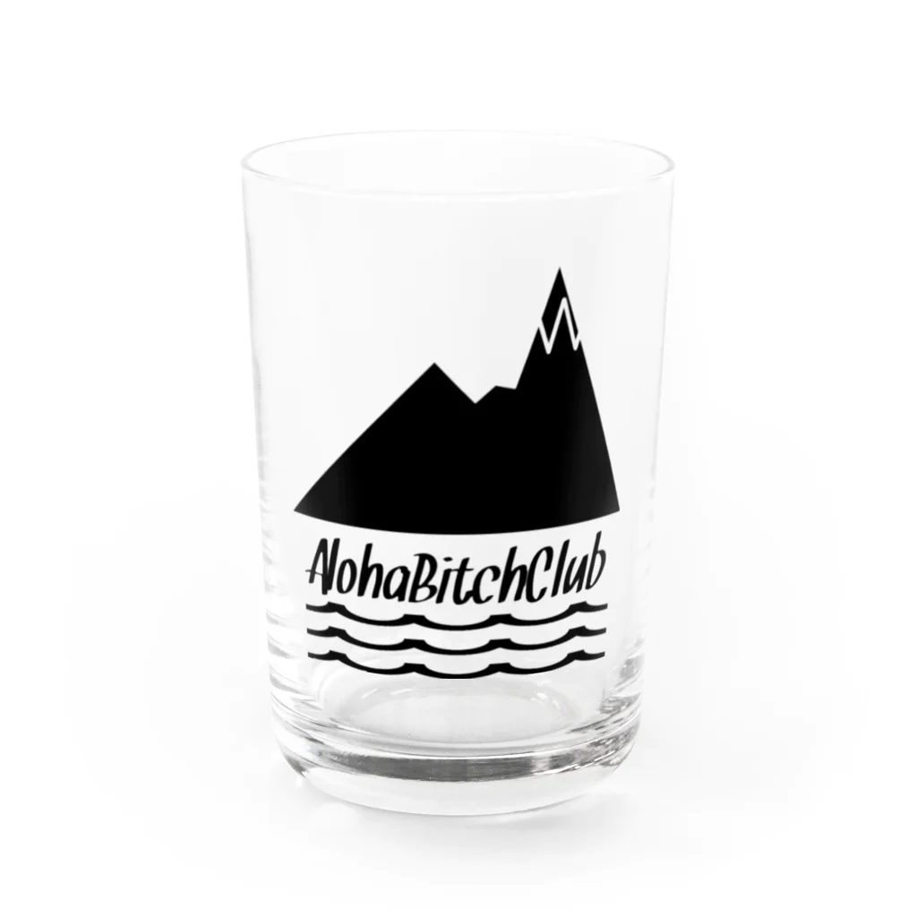 AlohaClub （あろはくらぶ）のAlohaBitchClub スポーツロゴ黒 Water Glass :front