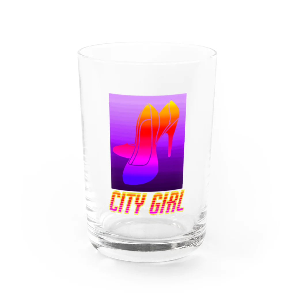 くまくまのCity girl  グラス Water Glass :front