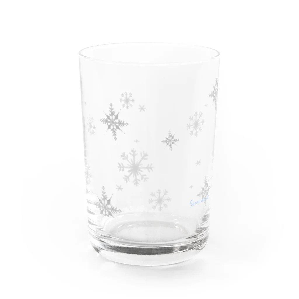 そらいろもようの雪の結晶(グレー) グラス前面