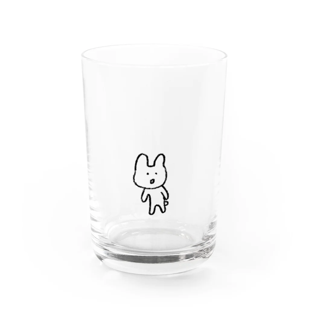 どせいのわっかの何かに気付いたうさぎ Water Glass :front