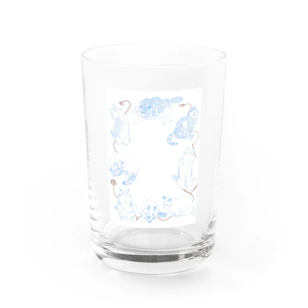 まちるだのにゃんにゃん Water Glass :front