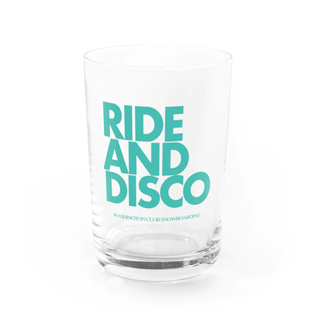 WASHINGTON CLUB SNOWBOARDINGのRIDE AND DISCO(blue) グラス前面