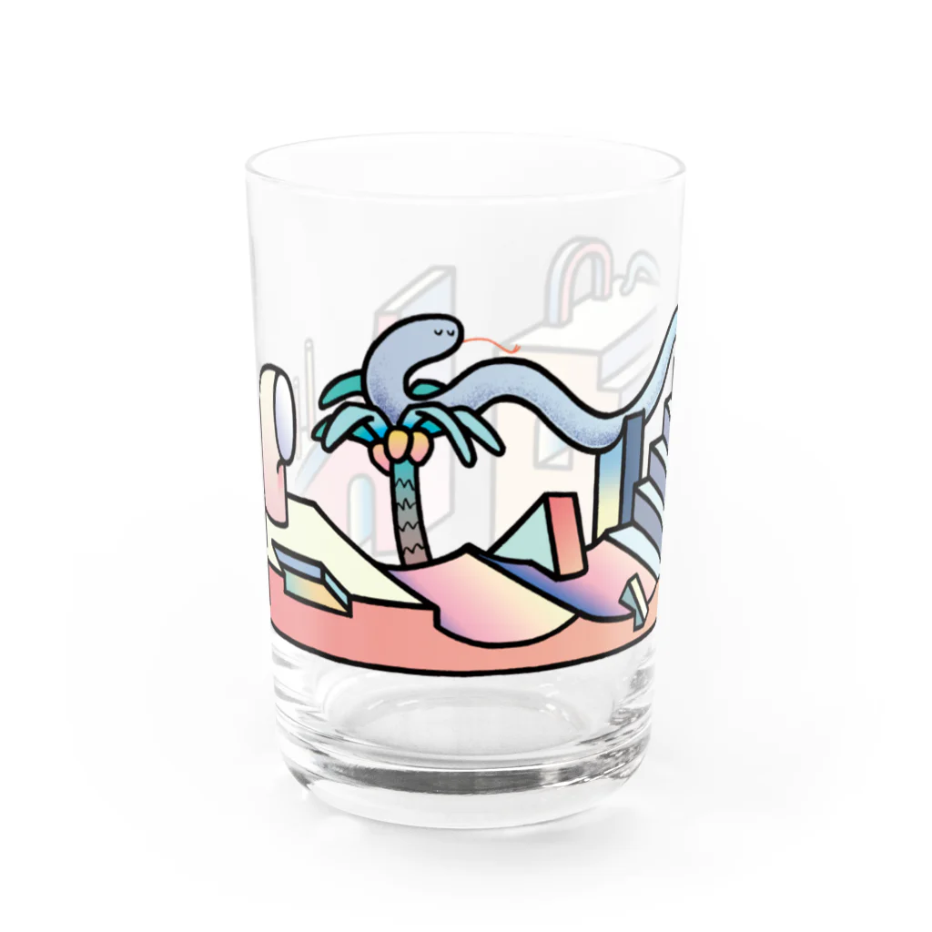 つねになにかを売る店のやさしいへびのいえ Water Glass :front