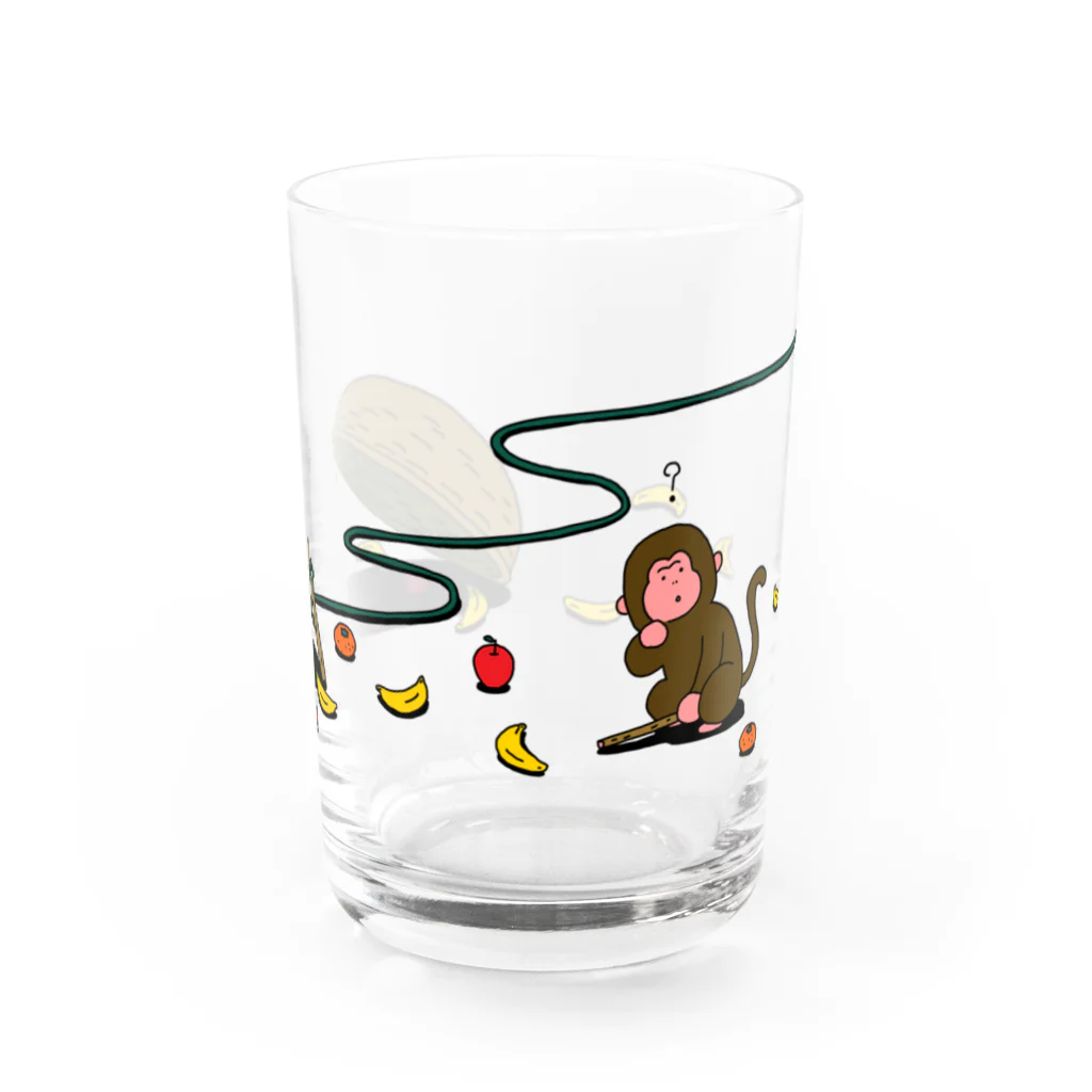 unmotokian suzuri支店のおさる Water Glass :front