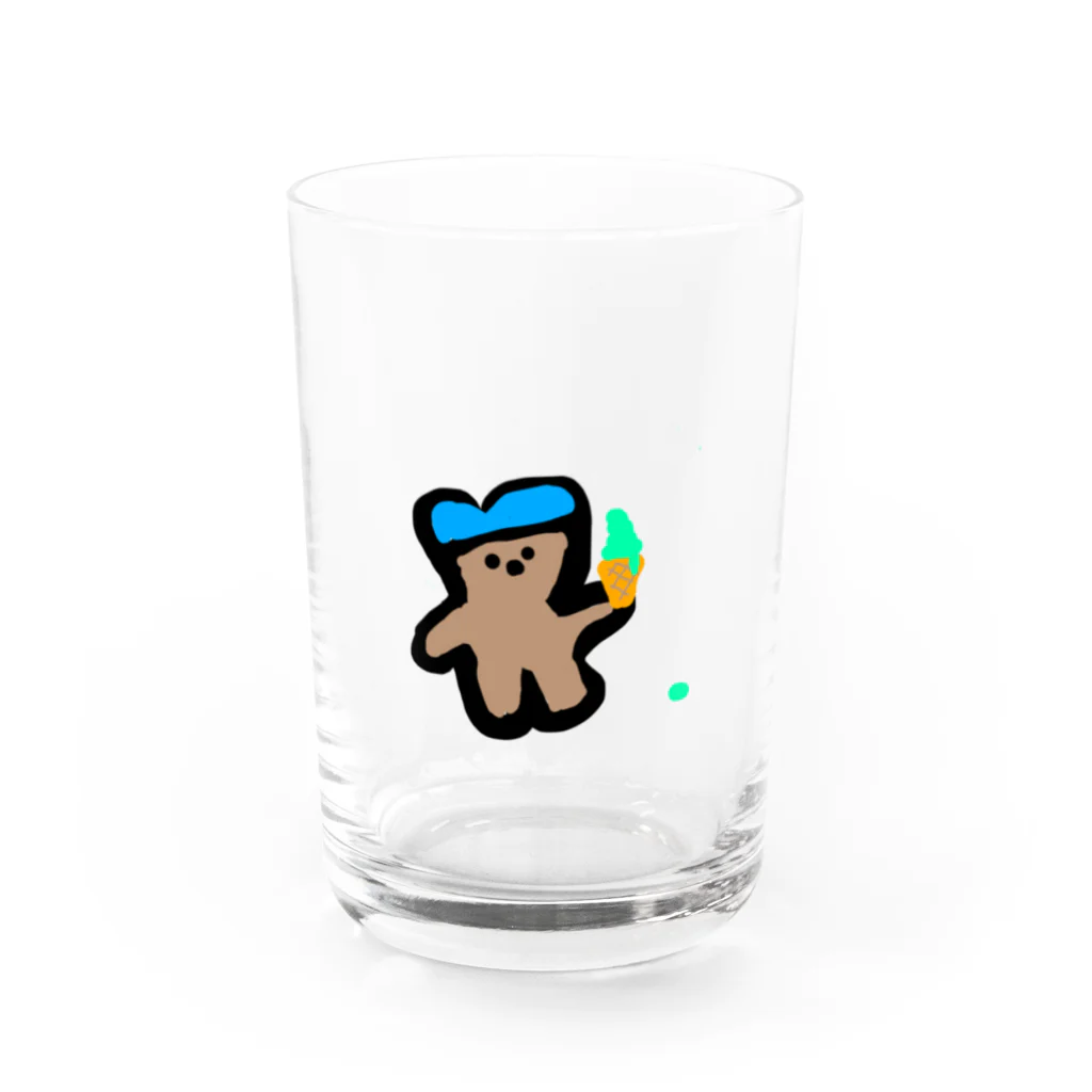 くまくま。ショップのくまくま。チョコミン党 Water Glass :front