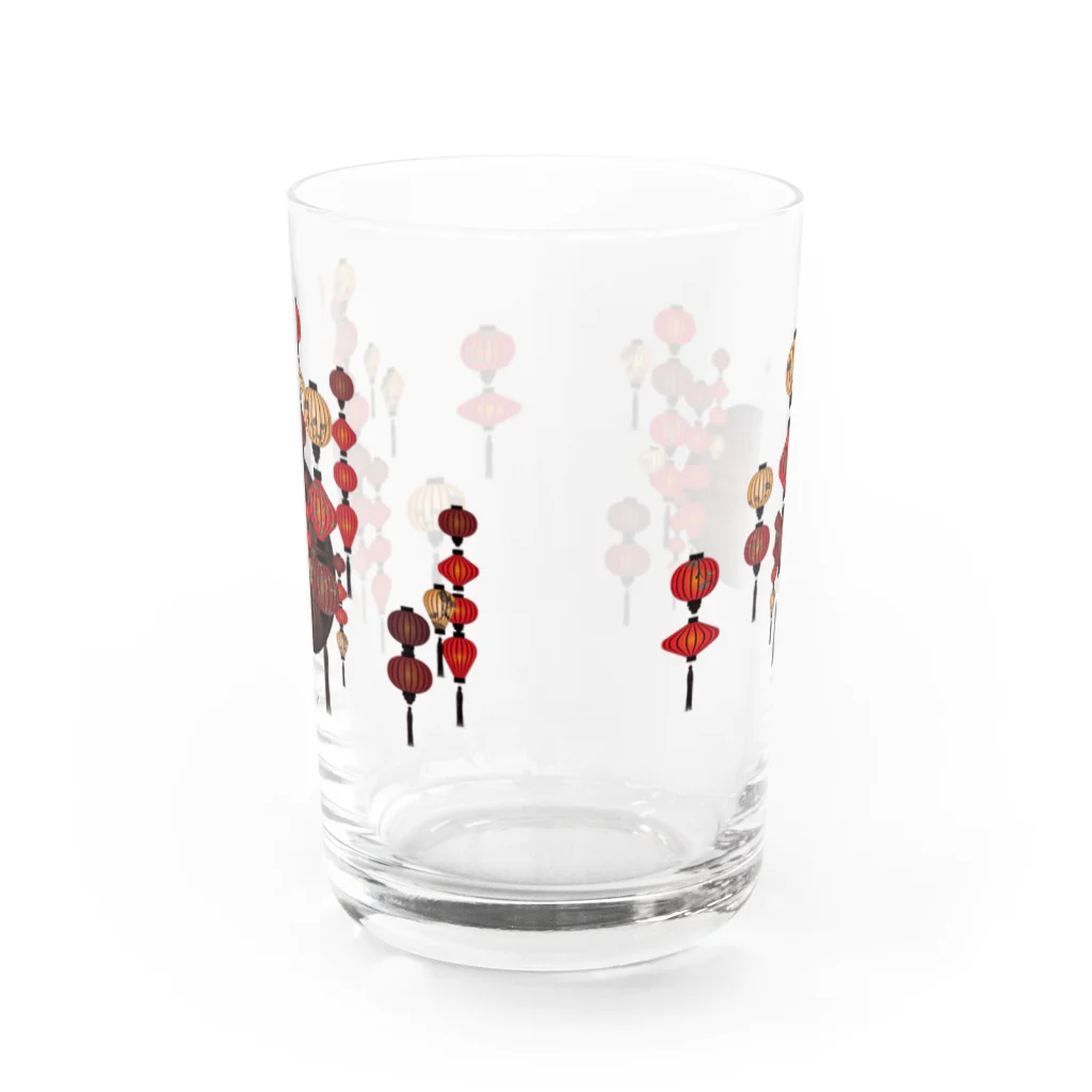 鱗粉館 suzuri別館の幻想ランタン グラス グラス前面