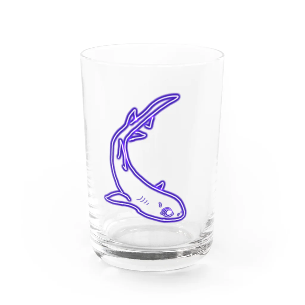 blueHawaiiのネオンカラーヨロイザメ Water Glass :front