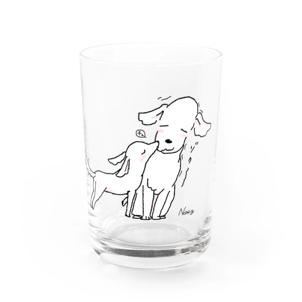 娯楽家の犬さん&犬ちゃん Water Glass :front