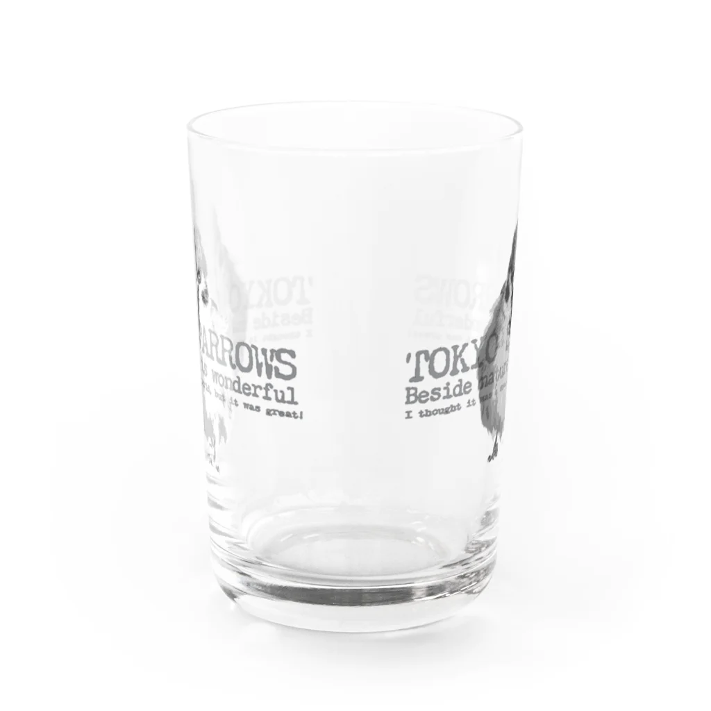 “すずめのおみせ” SUZURI店の東京すずめ Water Glass :front