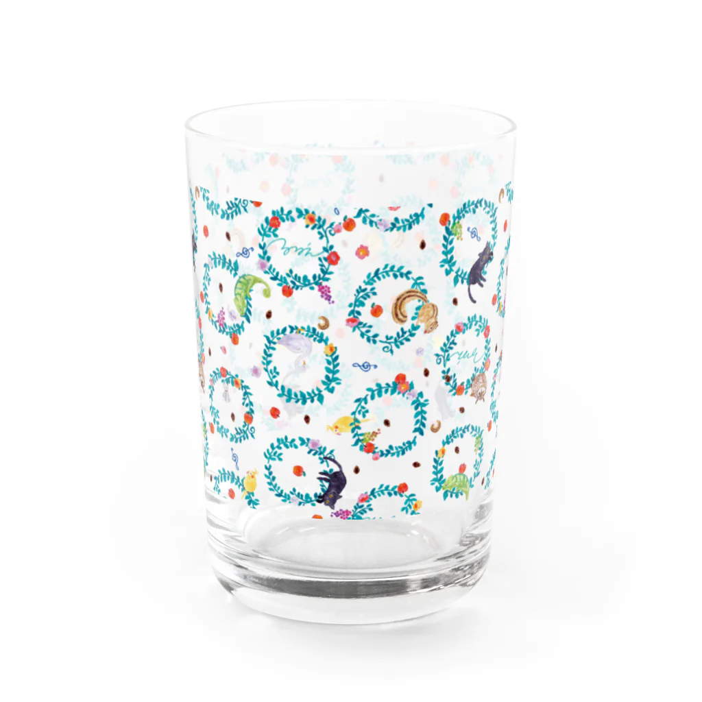 ルルエチュードのぐるぐるリース（ターコイズ） Water Glass :front