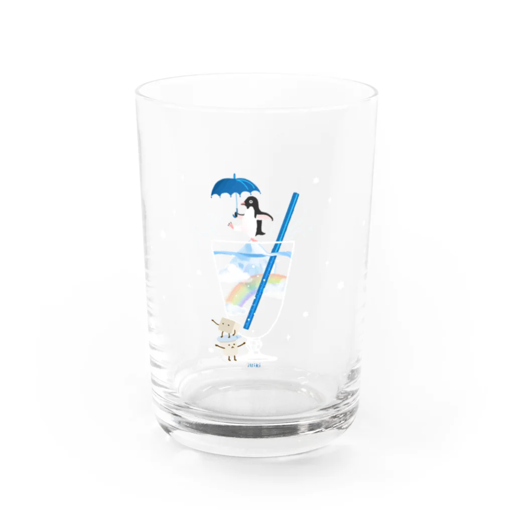 喫茶角砂糖のペンギンソーダ Water Glass :front