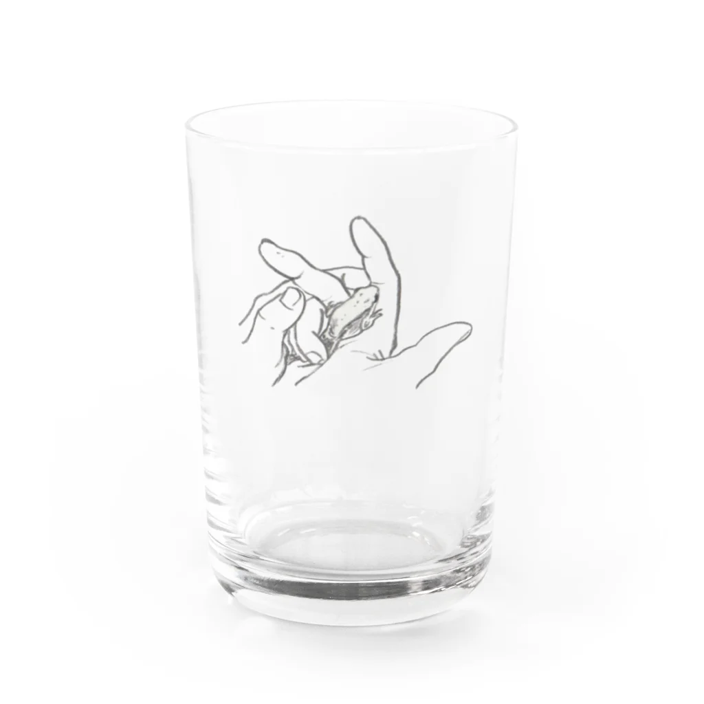 西表かえる連合公民館のa kaeru in the hand ヤエヤマハラブチガエル （グラス用） Water Glass :front