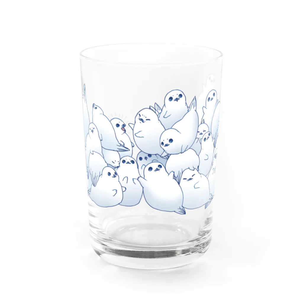 BARE FEET/猫田博人のアザラシつみつみ・グラス Water Glass :front