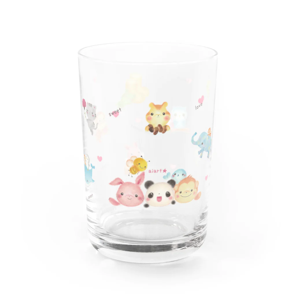 あいアート  パステルのaiartオリジナルグラス Water Glass :front