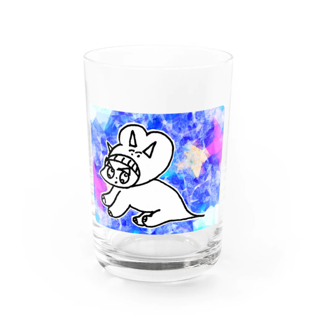 みおげのダイナそーグラス //宇宙旅行とりけらちゃん Water Glass :front