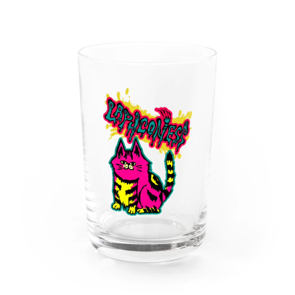 ねこのLAPHCONESSのサイケデリックなラフ子ネス Water Glass :front