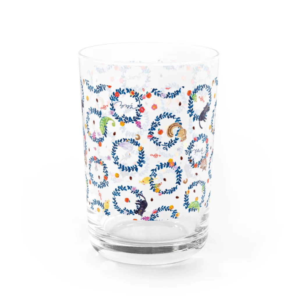 ルルエチュードのぐるぐるリース（ブルー） Water Glass :front