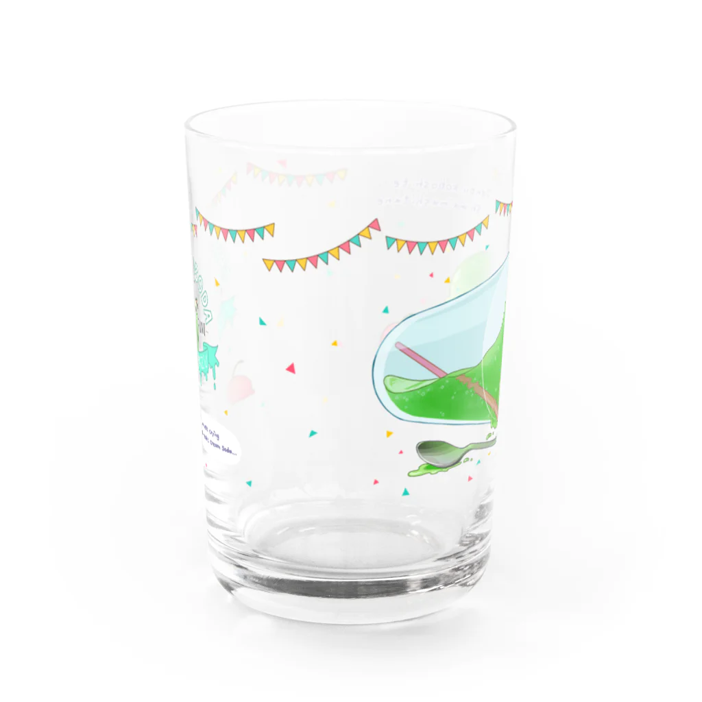 木寸E日のクリームソーダ　コップに返らず Water Glass :front