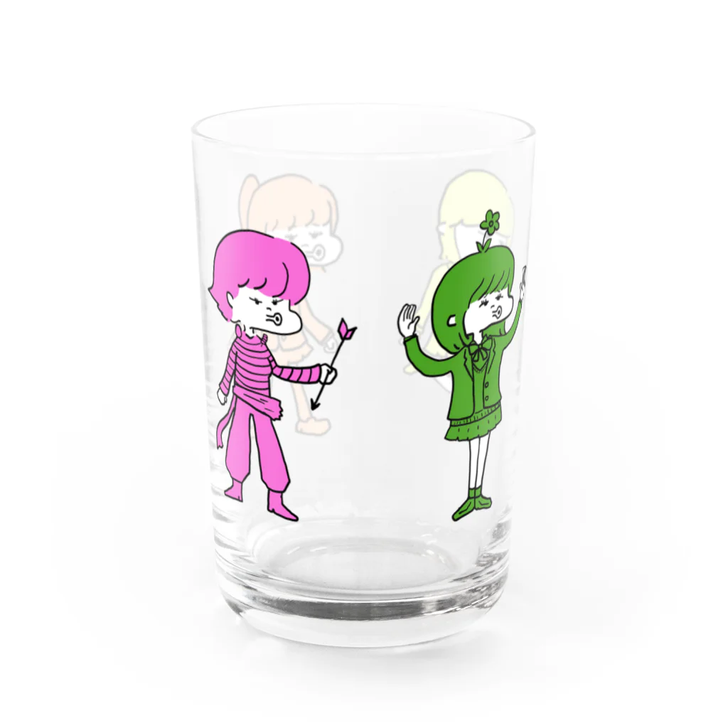 中野なかるてぃんのダジャレ ガールズ Water Glass :front