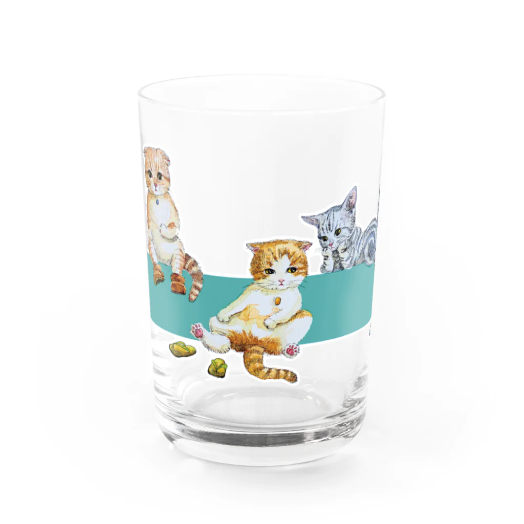 もけけ工房 SUZURI店のIKAPON CATS  Water Glass :front