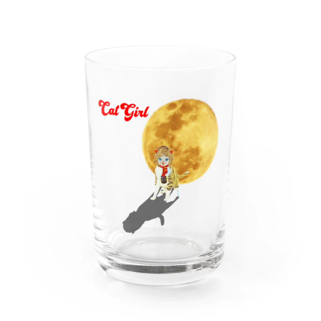 Rock catのCAT GIRL MOON Water Glass :front