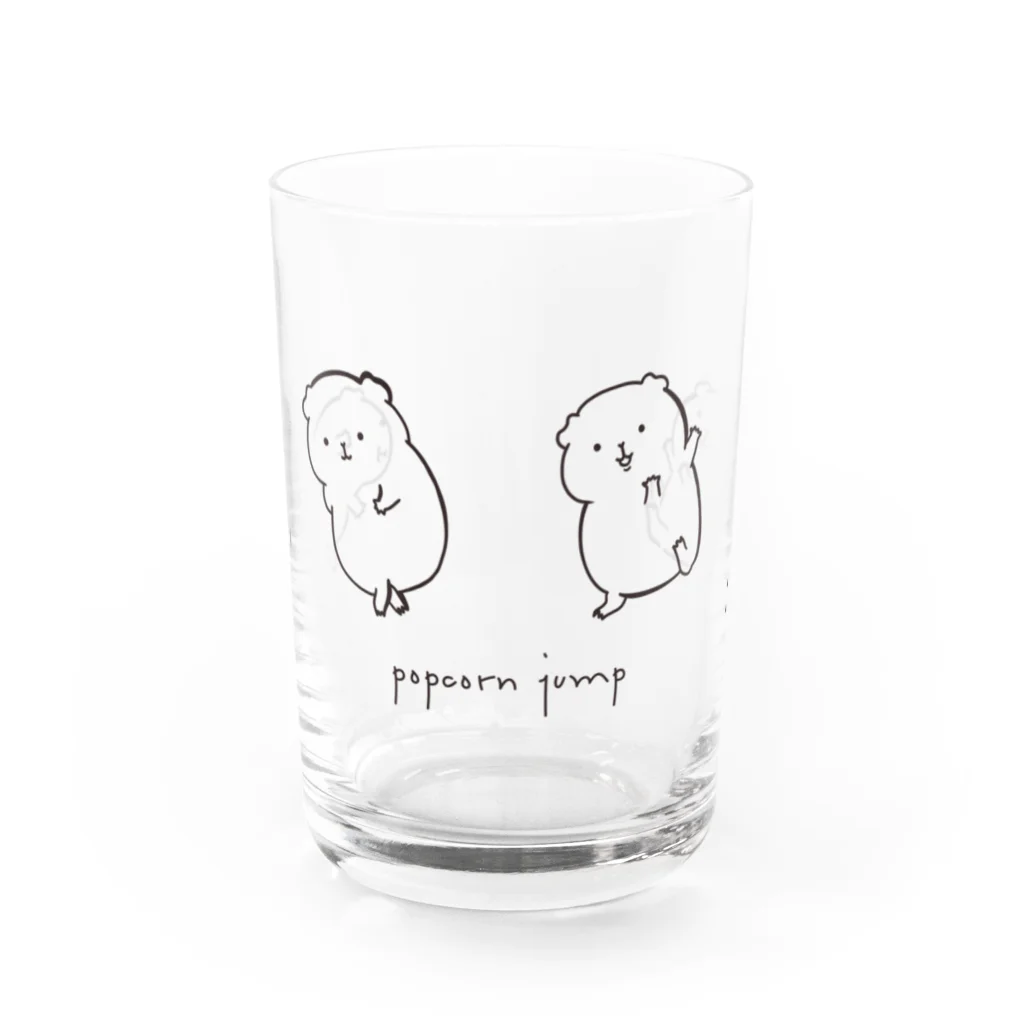 mugiのポップコーンジャンプモルモット Water Glass :front