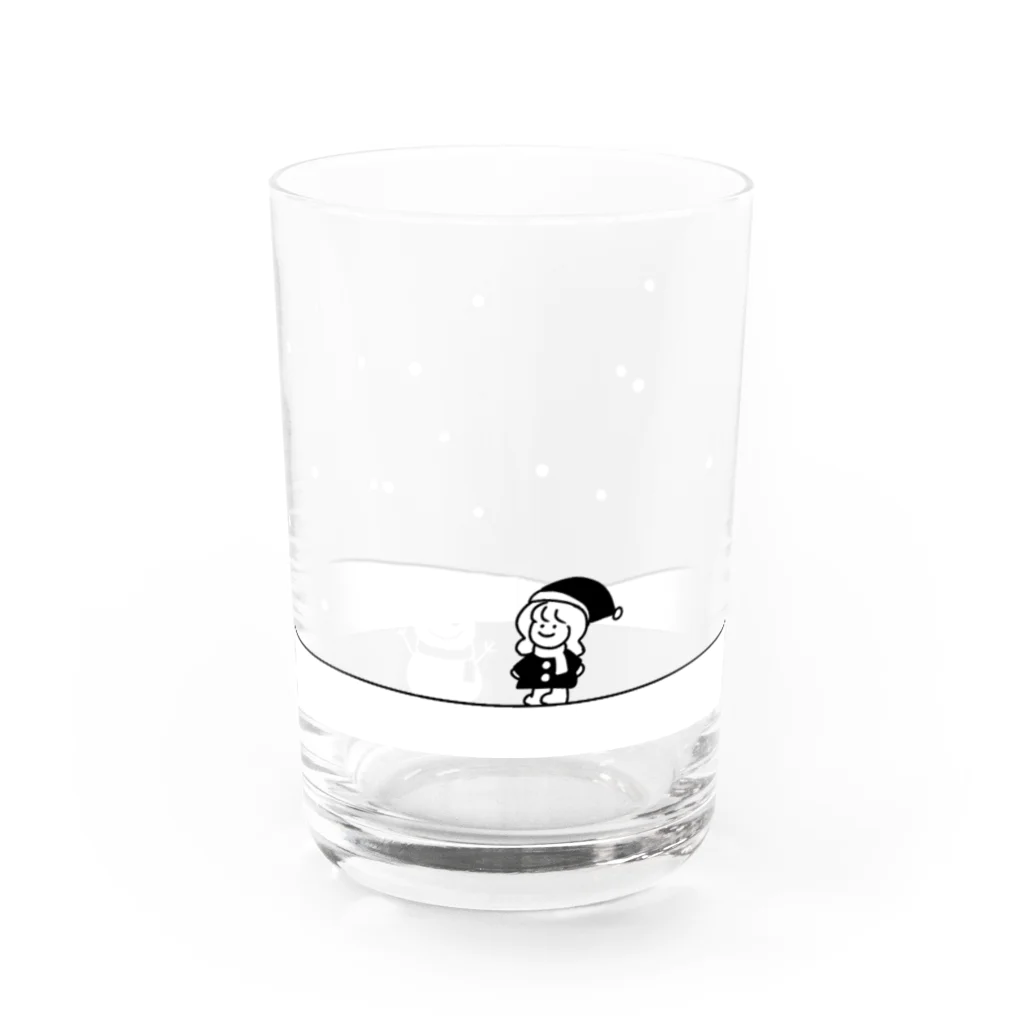 つちのこ堂の冬の女の子 Water Glass :front