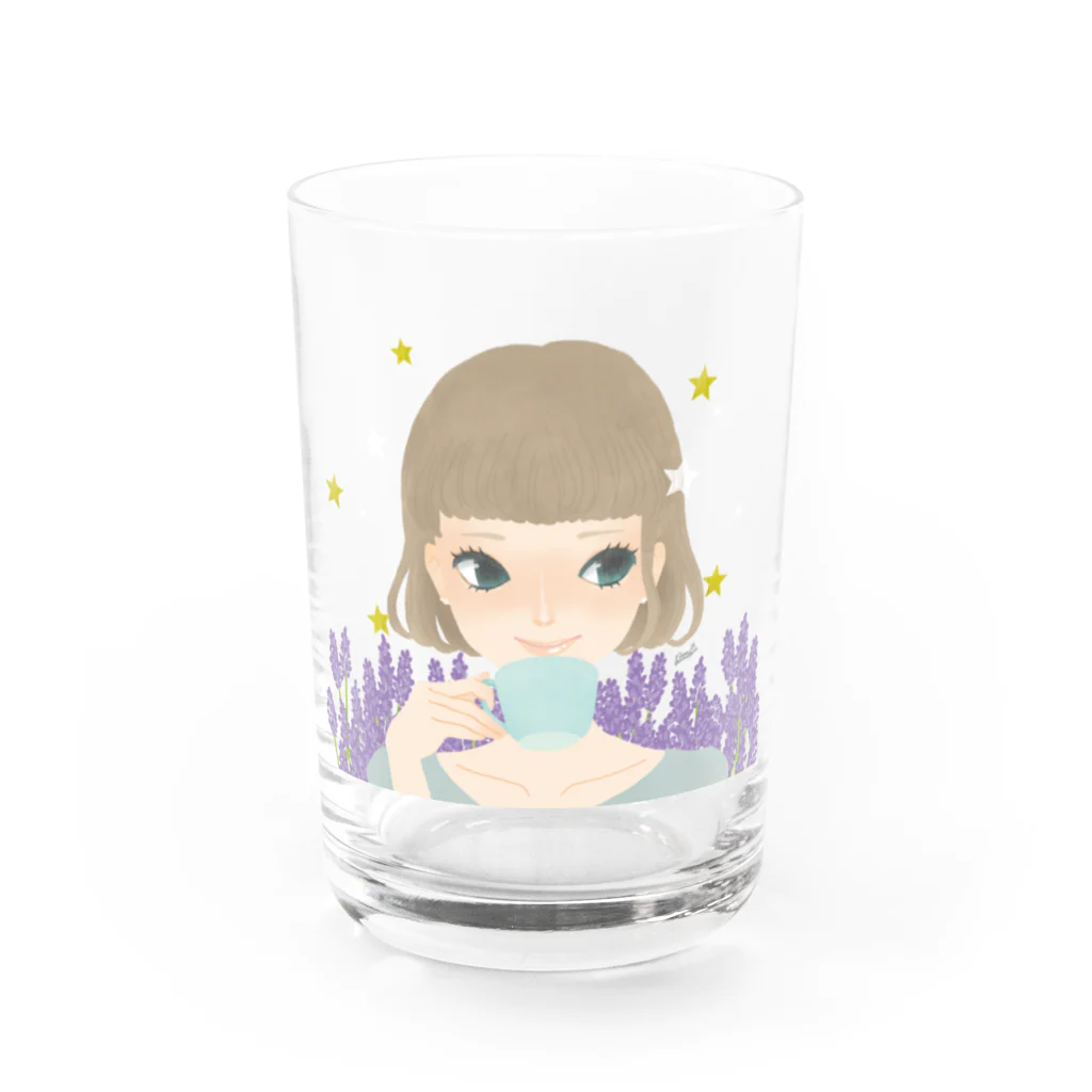 岩本しょうこのラベンダー Water Glass :front