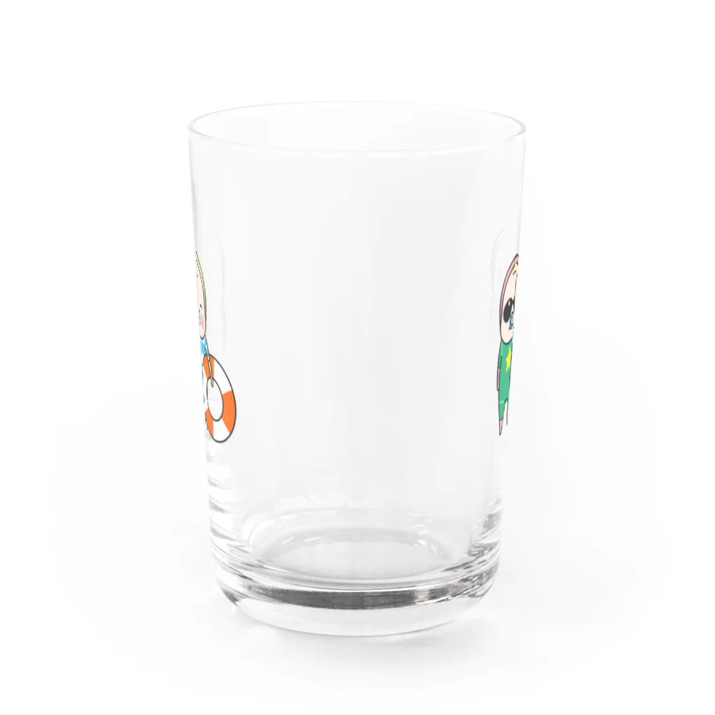 イエローロンパースのめめのなつやすみ Water Glass :front