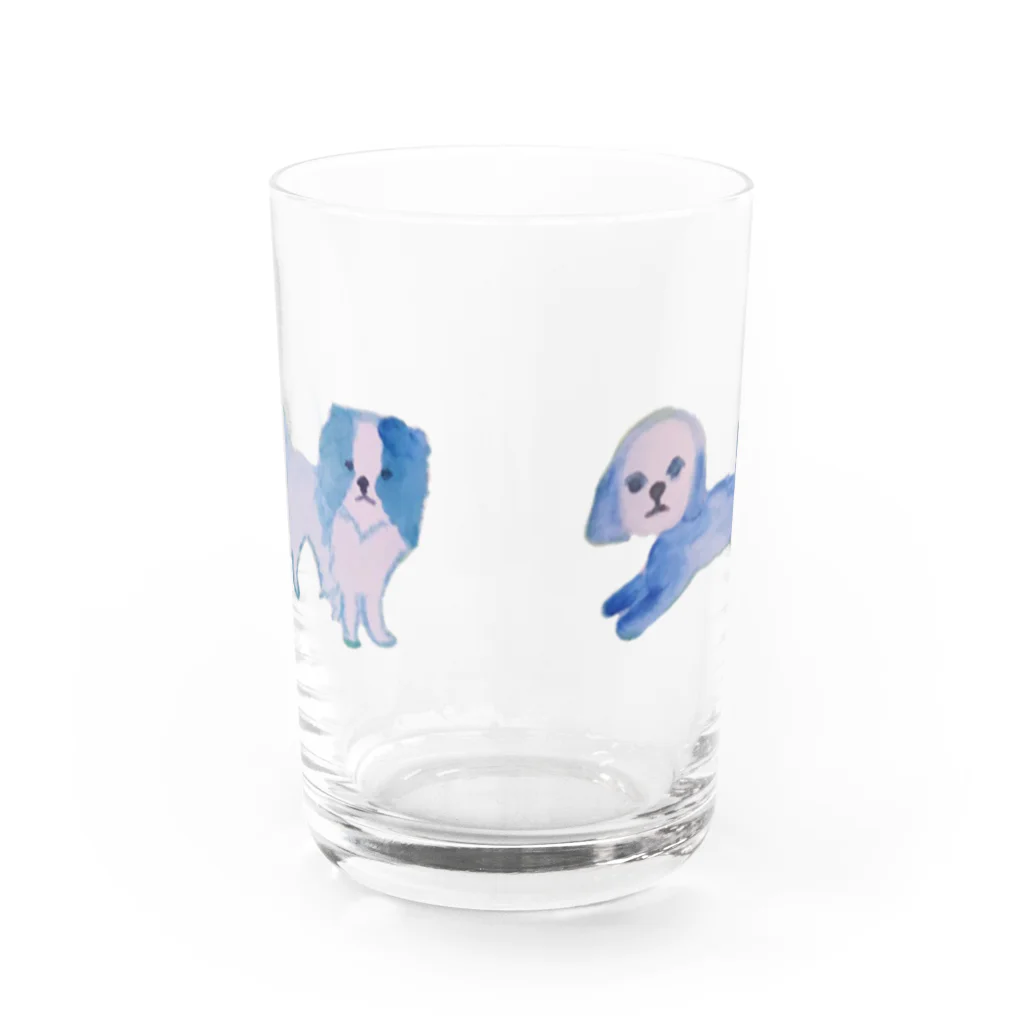 hitomiのblue dogs Water Glass :front