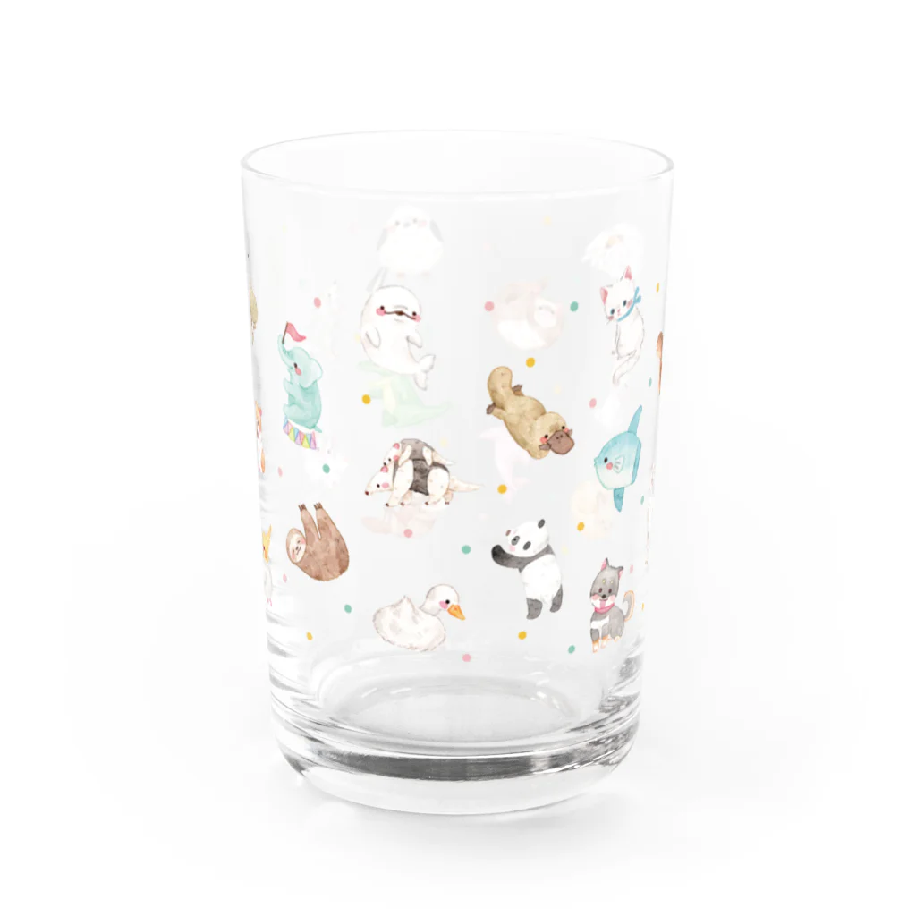 すずきいときちの水彩いろいろアニマル Water Glass :front