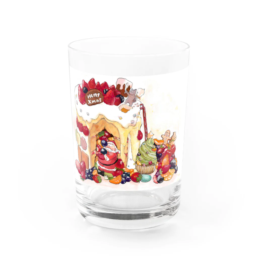 ジョニー|イラストレーターのクリスマスのお家 Water Glass :front